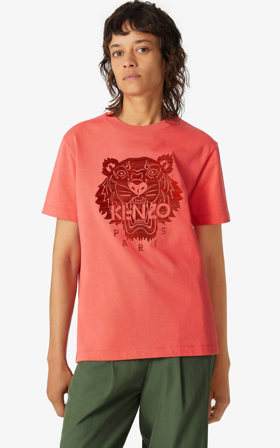 Camiseta Kenzo Loose Tiger Feminino - Vermelhas | 961WGHCXV